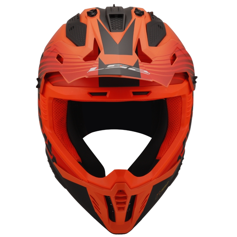 Motocross kaciga LS2 MX708 Fast II Duck narančasto-crvena