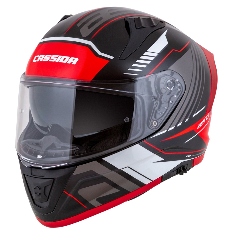 Cassida Aero Drome integralna motociklistička kaciga crno-crveno-bijelo-siva