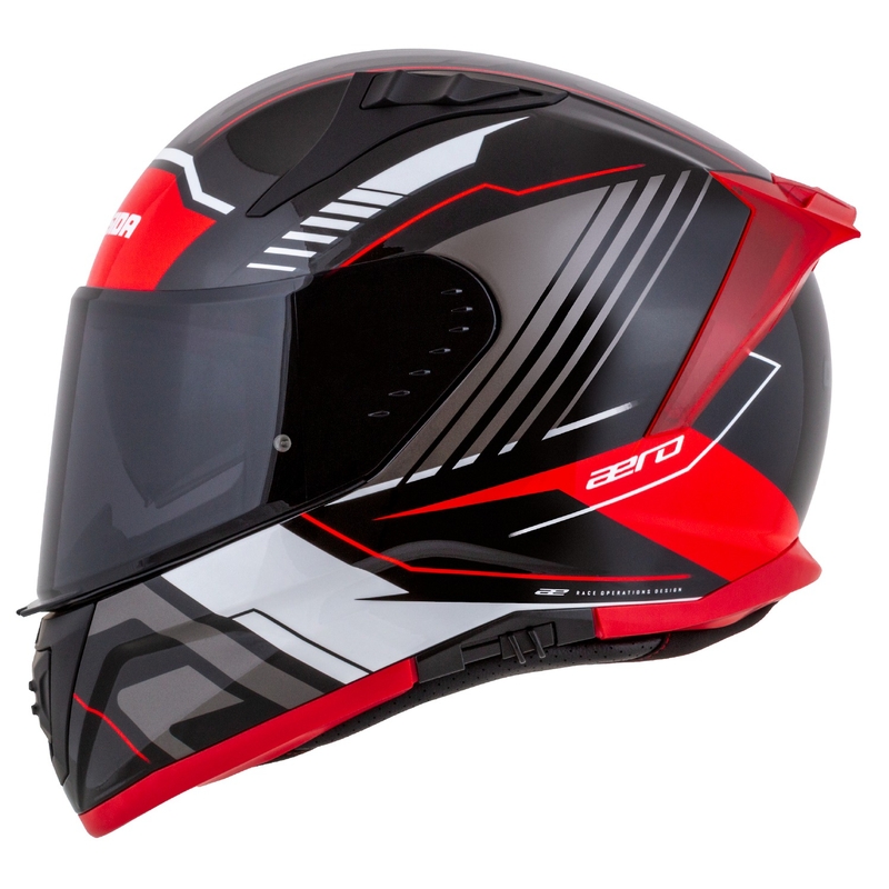 Cassida Aero Drome integralna motociklistička kaciga crno-crveno-bijelo-siva