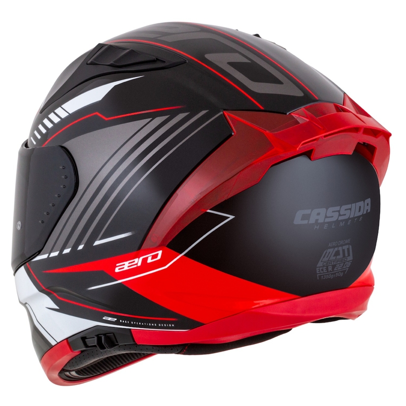 Cassida Aero Drome integralna motociklistička kaciga crno-crveno-bijelo-siva