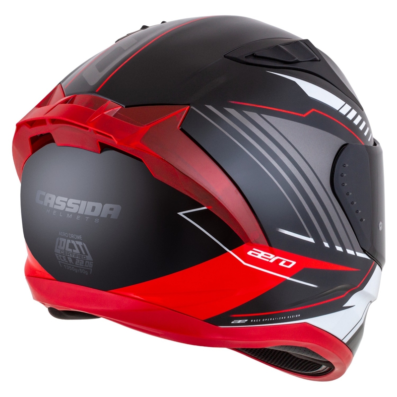 Cassida Aero Drome integralna motociklistička kaciga crno-crveno-bijelo-siva