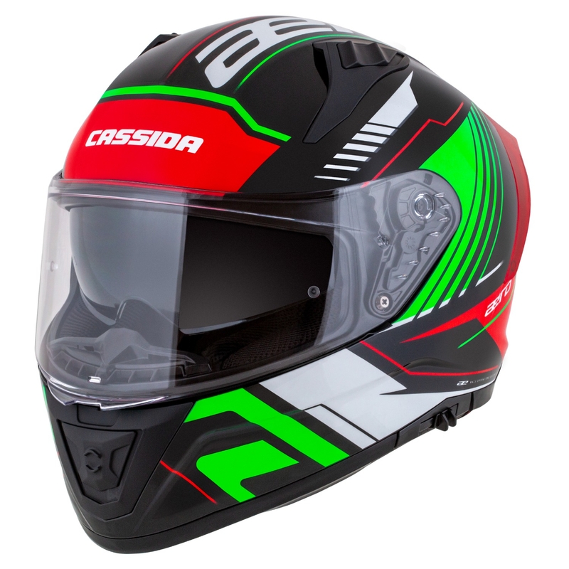 Cassida Aero Drome integralna motociklistička kaciga crno-crveno-zeleno-bijela