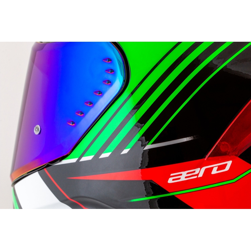 Cassida Aero Drome integralna motociklistička kaciga crno-crveno-zeleno-bijela