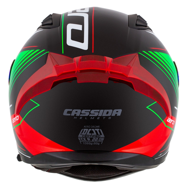 Cassida Aero Drome integralna motociklistička kaciga crno-crveno-zeleno-bijela