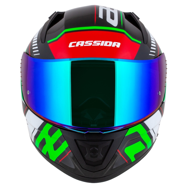 Cassida Aero Drome integralna motociklistička kaciga crno-crveno-zeleno-bijela