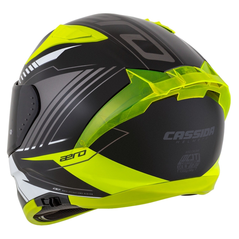 Cassida Aero Drome integralna motoristička kaciga crno-fluo žuto-bijelo-siva