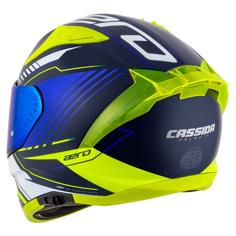 Cassida Aero Drome integralna moto kaciga plavo-fluo žuto-svijetlo plavo-bijela