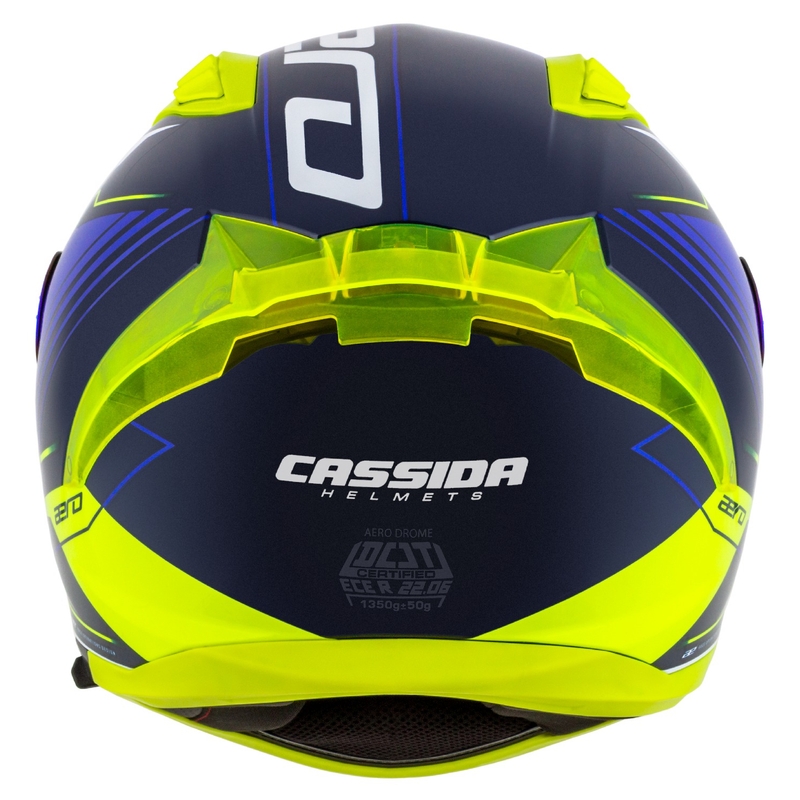 Cassida Aero Drome integralna moto kaciga plavo-fluo žuto-svijetlo plavo-bijela