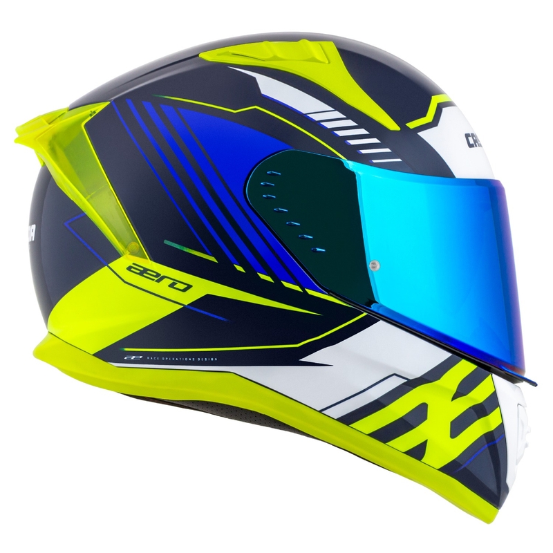 Cassida Aero Drome integralna moto kaciga plavo-fluo žuto-svijetlo plavo-bijela