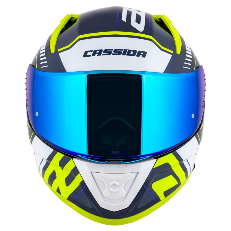 Cassida Aero Drome integralna moto kaciga plavo-fluo žuto-svijetlo plavo-bijela