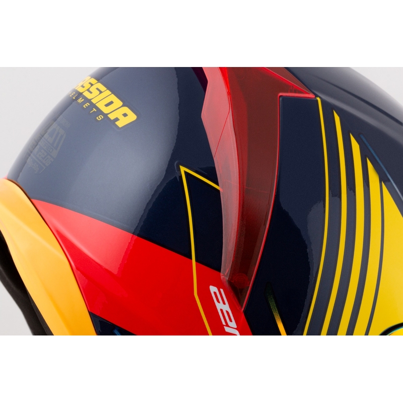 Cassida Aero Drome Integral motociklistička kaciga plava-fluo žuta-narančasta-crvena-svijetlo plava-bijela