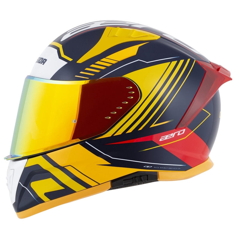 Cassida Aero Drome Integral motociklistička kaciga plava-fluo žuta-narančasta-crvena-svijetlo plava-bijela