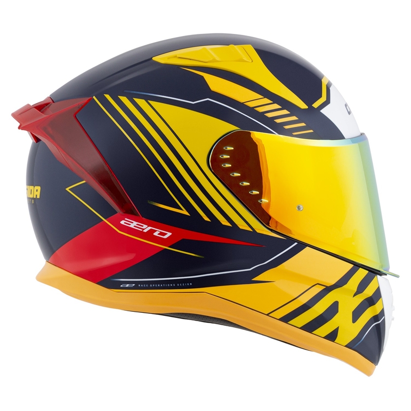 Cassida Aero Drome Integral motociklistička kaciga plava-fluo žuta-narančasta-crvena-svijetlo plava-bijela