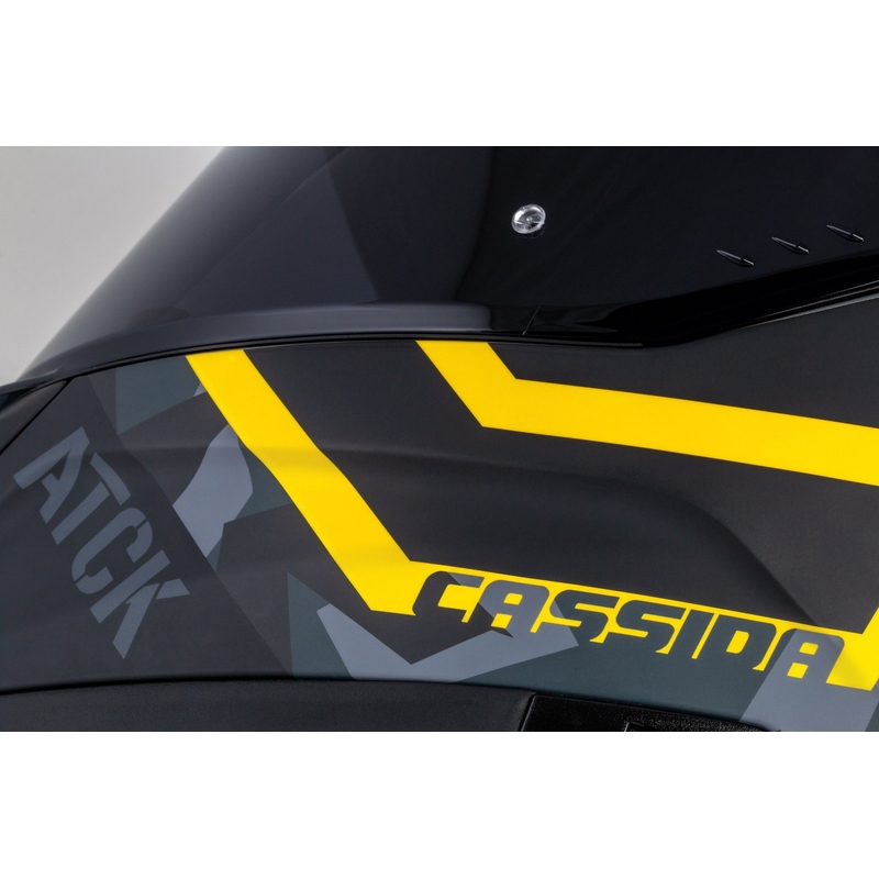 Integralna moto kaciga Cassida Aero camo sivo-crno-fluo žuta