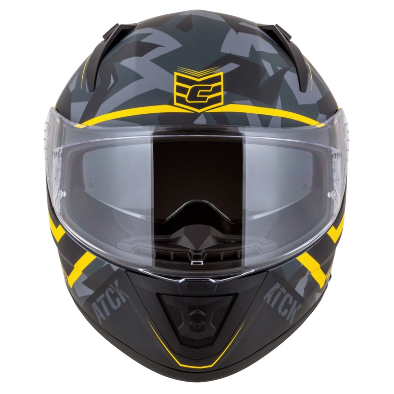 Integralna moto kaciga Cassida Aero camo sivo-crno-fluo žuta