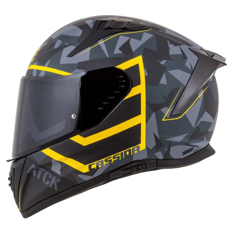 Integralna moto kaciga Cassida Aero camo sivo-crno-fluo žuta