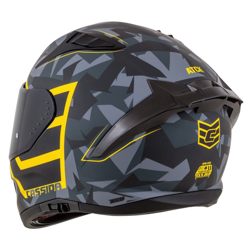 Integralna moto kaciga Cassida Aero camo sivo-crno-fluo žuta