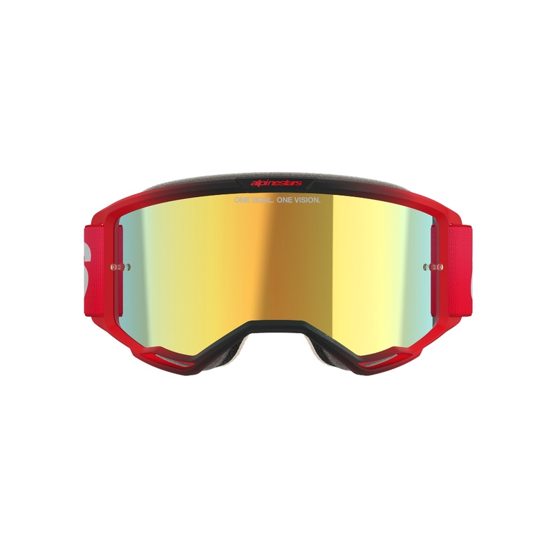 Alpinestars Vision 5 Blaze Red naočale za motocross sa zrcalnim zlatnim pleksiglasom