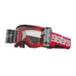 Naočale za motocross Alpinestars Vision 5 Blaze ROLL-OFF Wide Vision crvene s prozirnim pleksiglasom