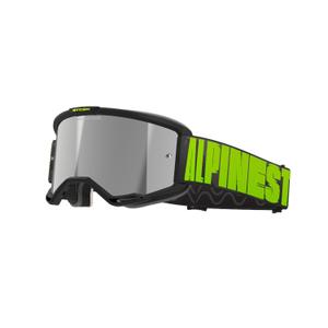 Motocross naočale Alpinestars Vision 5 Hollow sivo-fluo žute sa zrcalno srebrnim pleksiglasom