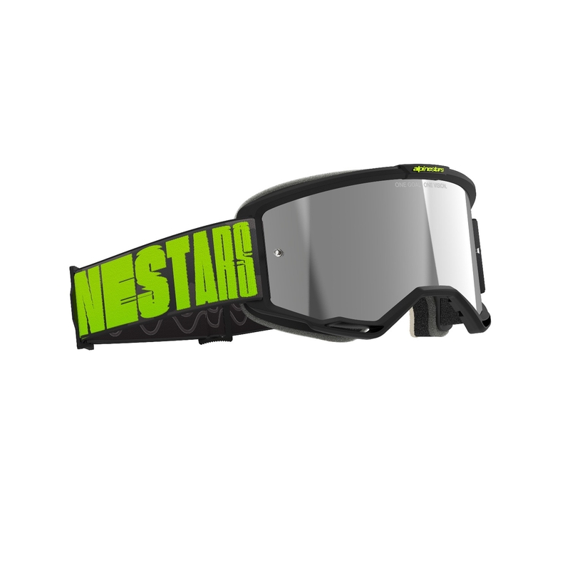 Motocross naočale Alpinestars Vision 5 Hollow sivo-fluo žute sa zrcalno srebrnim pleksiglasom