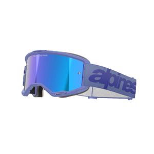 Alpinestars Vision 5 Wordmark naočale za motocross ljubičaste boje sa zrcalnim plavim pleksiglasom
