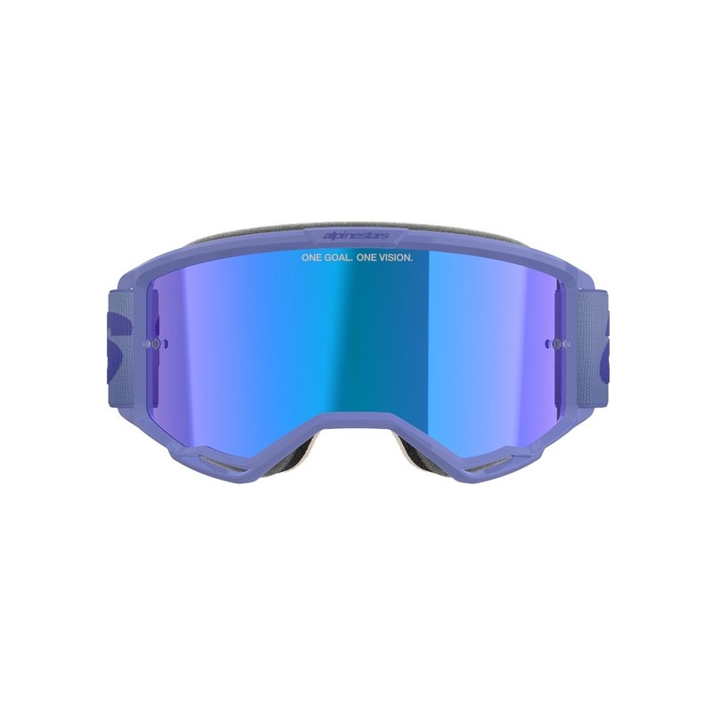 Alpinestars Vision 5 Wordmark naočale za motocross ljubičaste boje sa zrcalnim plavim pleksiglasom