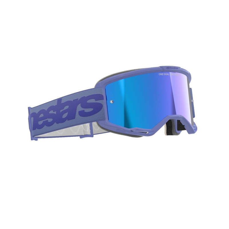 Alpinestars Vision 5 Wordmark naočale za motocross ljubičaste boje sa zrcalnim plavim pleksiglasom