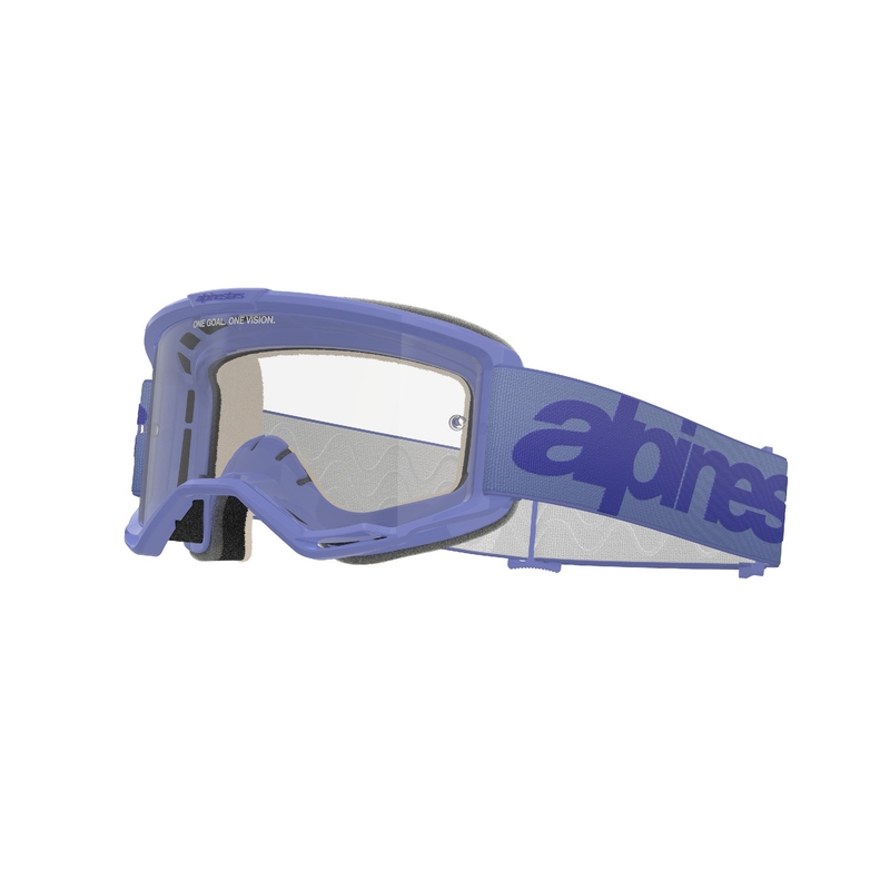 Alpinestars Vision 5 Wordmark naočale za motocross ljubičaste boje s prozirnim pleksiglasom