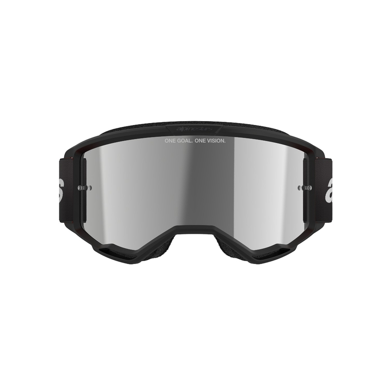 Alpinestars Vision 3 Wordmark motocross naočale crne sa zrcalnim srebrnim pleksiglasom