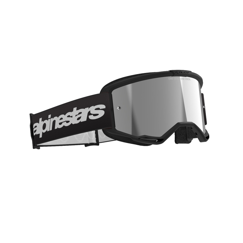 Alpinestars Vision 3 Wordmark motocross naočale crne sa zrcalnim srebrnim pleksiglasom
