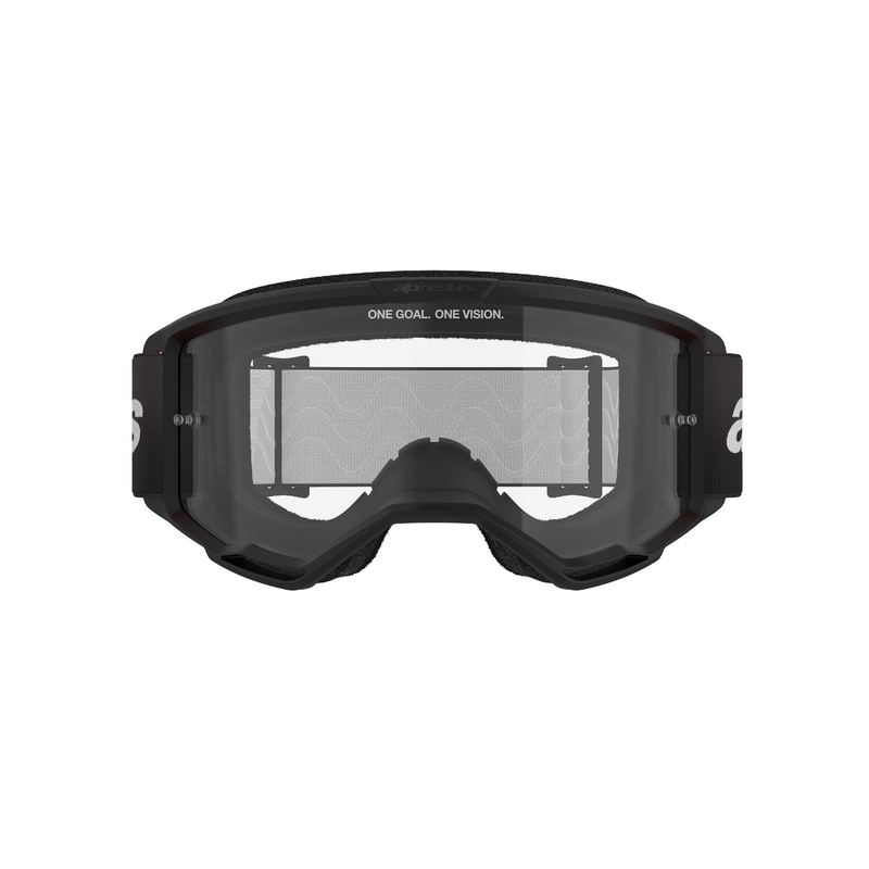 Alpinestars Vision 3 Wordmark motocross naočale crne s prozirnim pleksiglasom