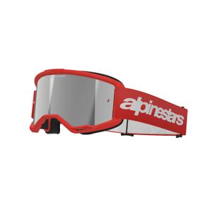 Alpinestars Vision 3 Wordmark crvene motocross naočale sa srebrnim pleksiglasom