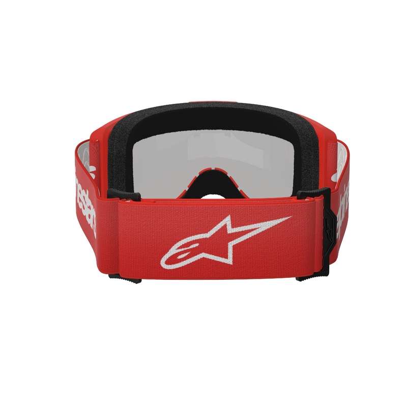 Alpinestars Vision 3 Wordmark crvene motocross naočale sa srebrnim pleksiglasom