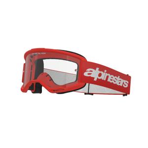 Alpinestars Vision 3 Wordmark crvene motocross naočale s prozirnim pleksiglasom