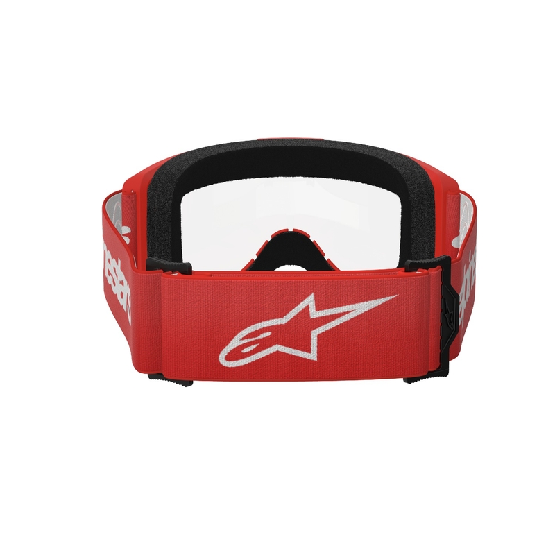 Alpinestars Vision 3 Wordmark crvene motocross naočale s prozirnim pleksiglasom