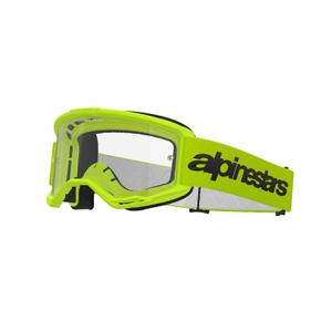 Naočale za motocross Alpinestars Vision 3 Wordmark fluo žute s prozirnim pleksiglasom