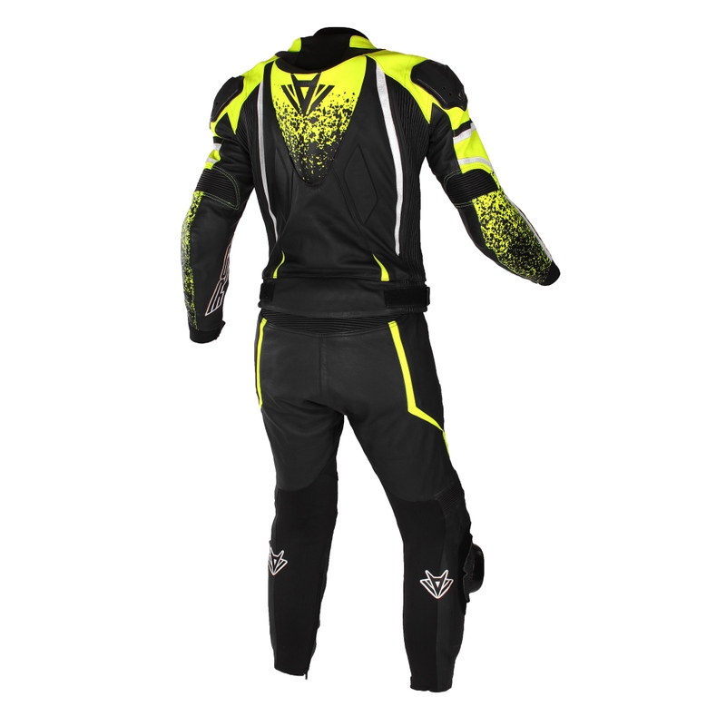 Motorističko odijelo RSA GT2 crno-bijelo-fluo žuto rasprodaja - II. kvaliteta