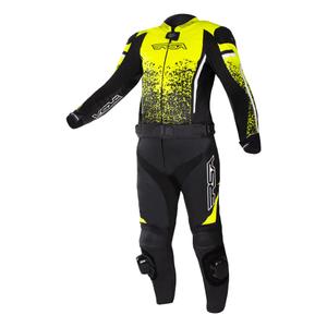 Motorističko odijelo RSA GT2 crno-bijelo-fluo žuto rasprodaja - II. kvaliteta