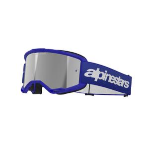 Alpinestars Vision 3 Wordmark plave motocross naočale sa zrcalnom srebrnom lećom