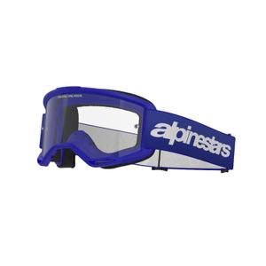 Alpinestars Vision 3 Wordmark plave motocross naočale s prozirnim pleksiglasom