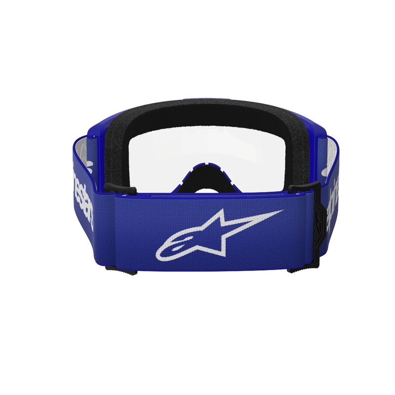Alpinestars Vision 3 Wordmark plave motocross naočale s prozirnim pleksiglasom