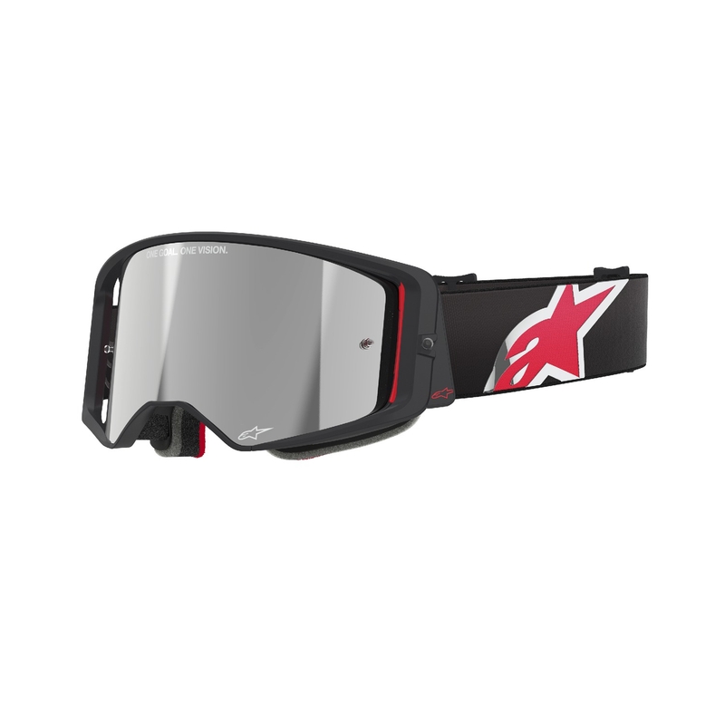 Alpinestars Supertech Corp Motocross naočale crno-crvene sa zrcalnom srebrnom lećom