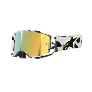 Alpinestars Supertech Corp motokros naočale bijelo-zlatne boje sa zrcalno zlatnom lećom