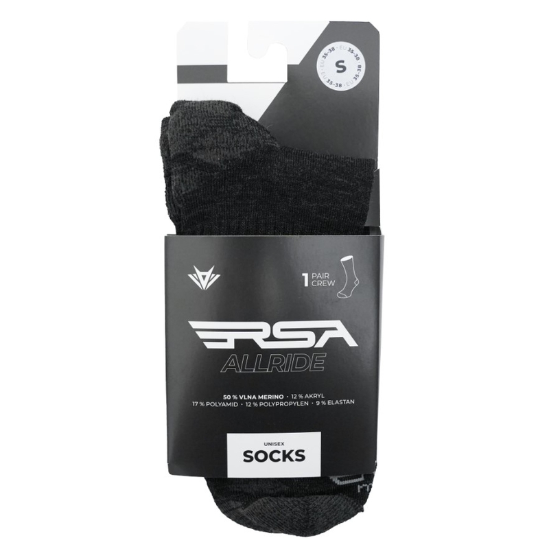 Merino čarape RSA Allride tamnosive