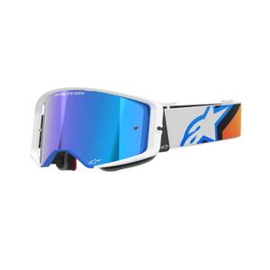 Naočale za motocross Alpinestars Supertech Corp plavo-narančaste sa zrcalnom plavom lećom