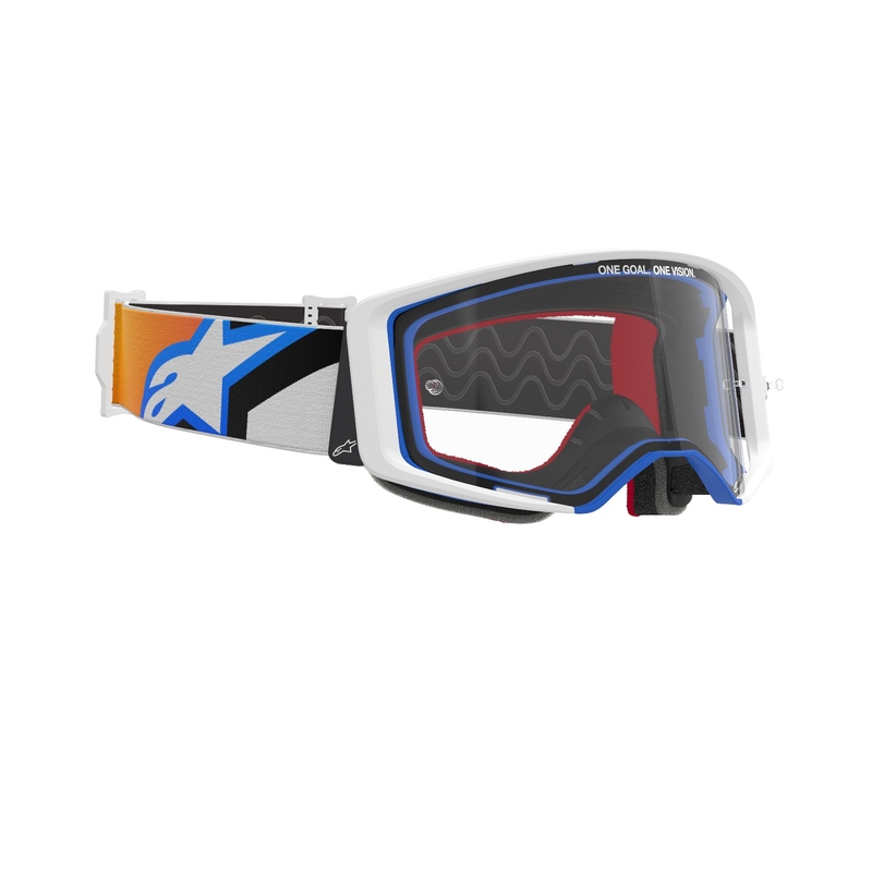 Alpinestars Supertech Corp motocross naočale plavo-narančaste s prozirnim staklima