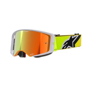 Motocross naočale Alpinestars Supertech Corp fluo žuto-sive sa zrcalno crvenim staklima