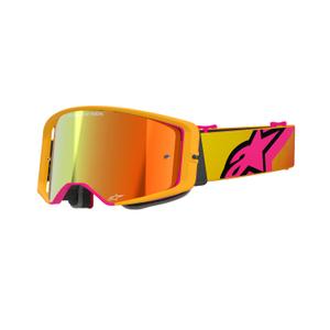 Alpinestars Supertech Corp motocross naočale žuto-ružičaste boje sa zrcalnim crvenim staklima