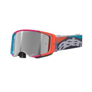 Motocross naočale Alpinestars Supertech Stream sive-višebojne sa zrcalno srebrnom lećom
